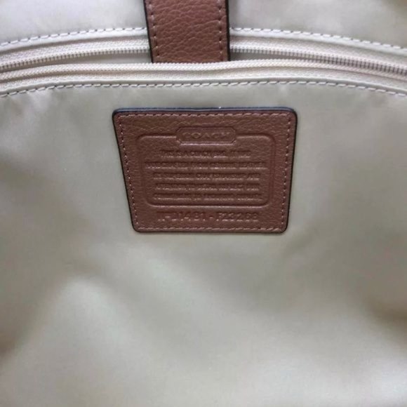 Coach Light Brown Pebbled Leather Satchel Shoulder Bag With Gold Hardware - Picture 4 of 4
